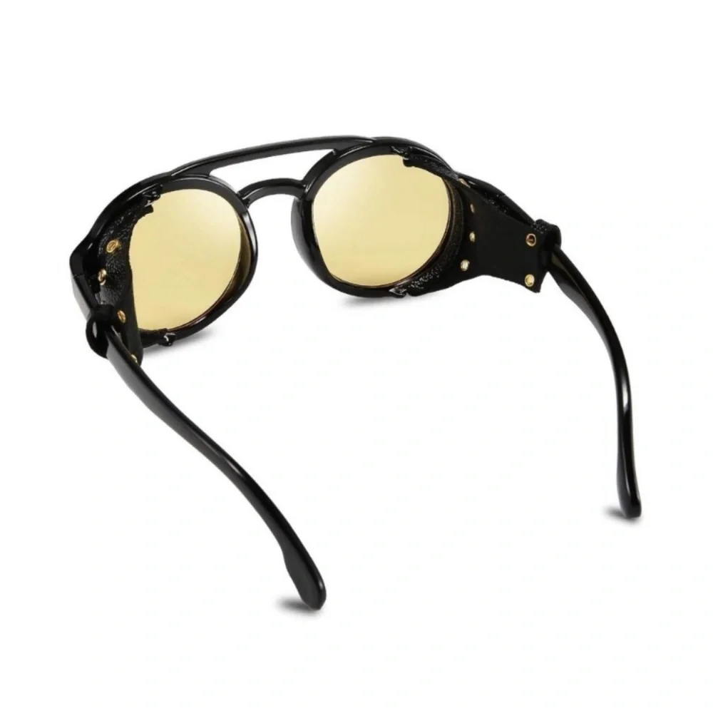 Steampunk Sunglasses Men Round Night Vision Googles Vintage Punk Sun Glasses Bra